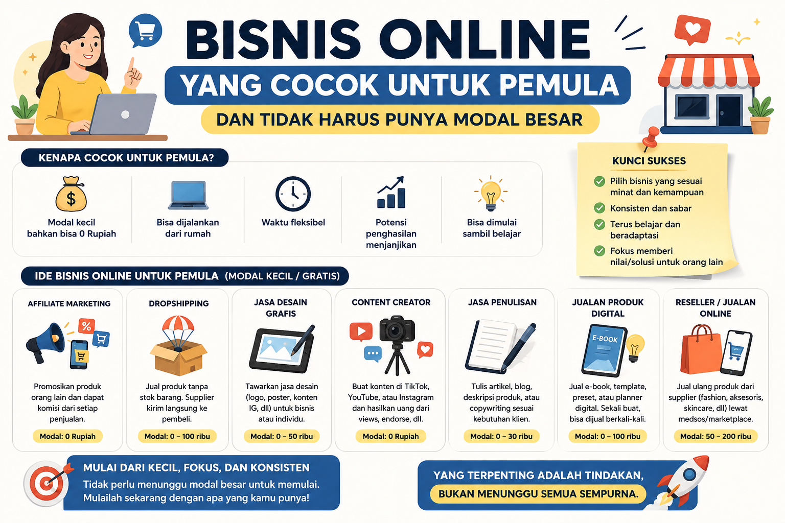 Bisnis Online yang Cocok untuk Pemula dan Tidak Harus Punya Modal Besar
