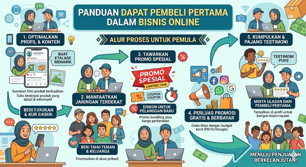 Cara Dapat Pembeli Pertama dalam Bisnis Online