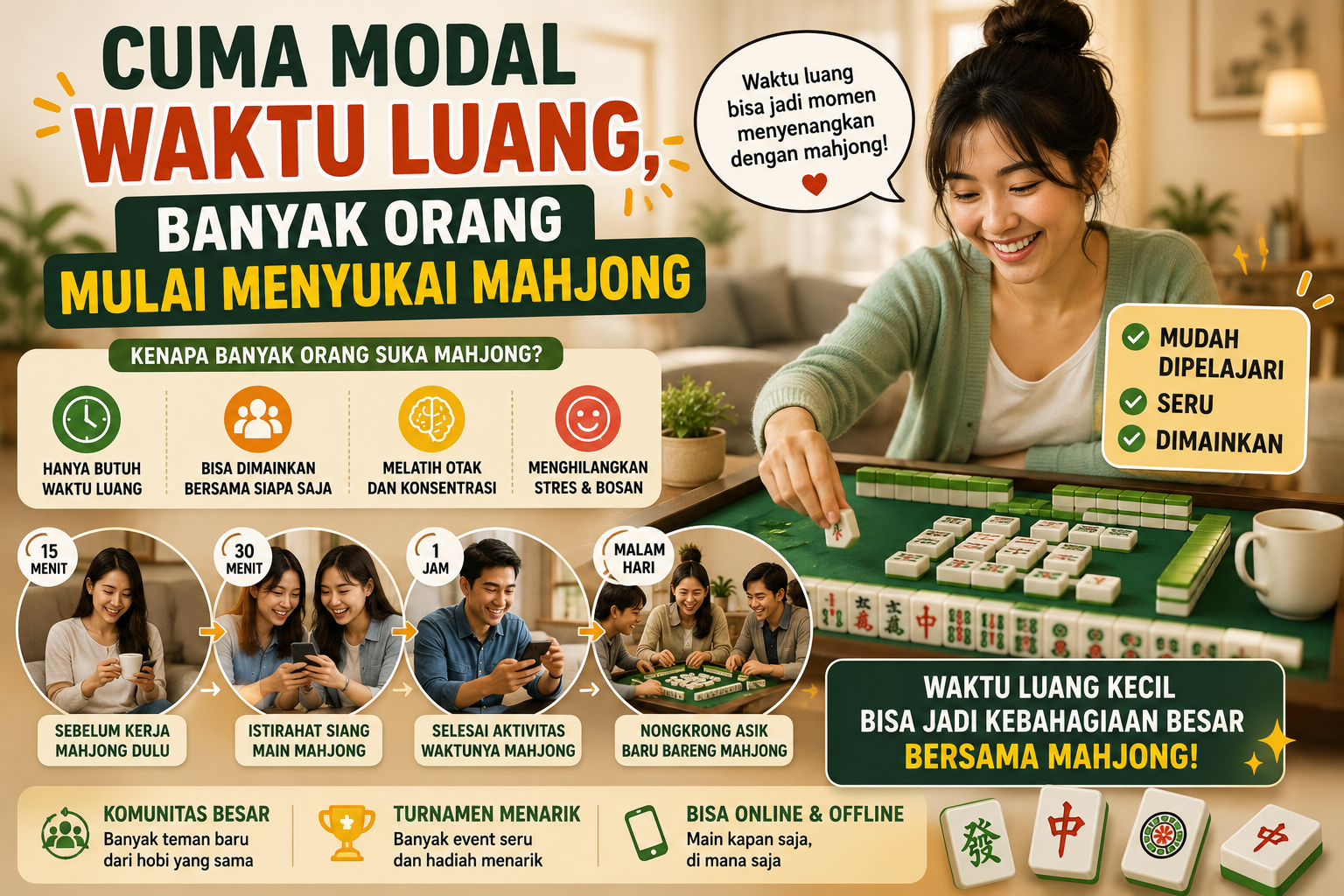 Cuma Modal Waktu Luang, Banyak Orang Mulai Menyukai Mahjong