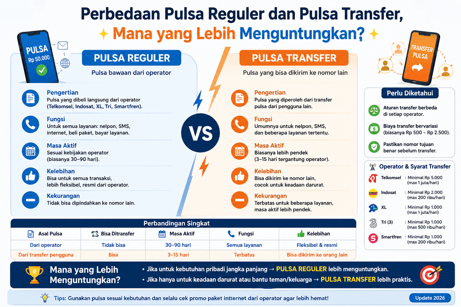 Perbedaan Pulsa Reguler