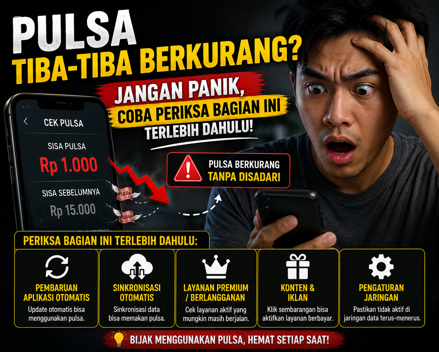 Pulsa Tiba Tiba Berkurang